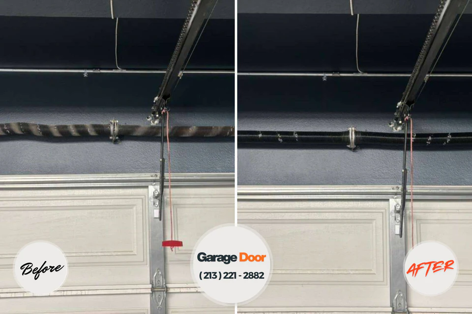 Before and after: garage door repair Altus, OK